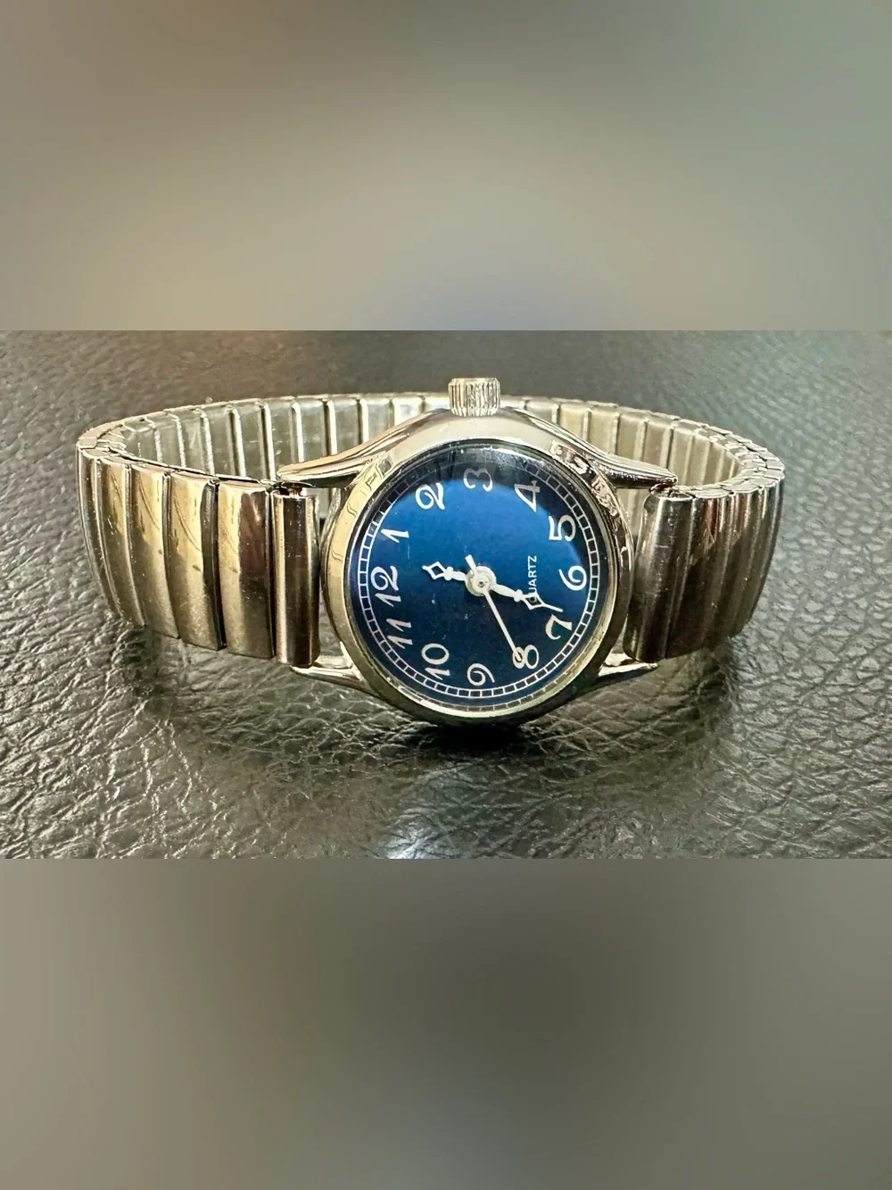 Women's Silver Watch with Blue Dial
